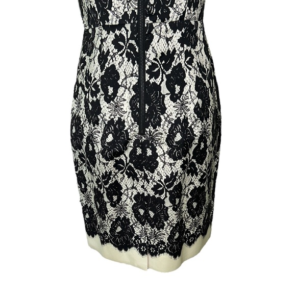 Milly of New York Genevieve Cream Black Lace Illusion Mini Slip Dress - 6 - Picture 10 of 16